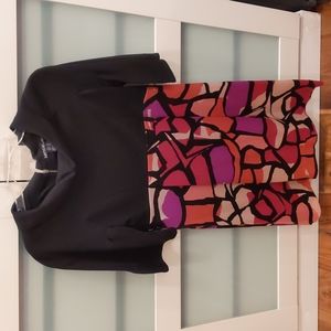 Black and geometric pink dress